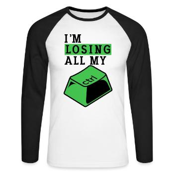 Cyber Security Computer Key Software Engineer - Unisex Long Sleeve Baseball T-Shirt - white/black - Front - Nik (191cm)
