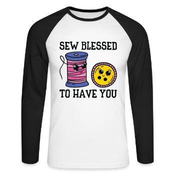 Button Thread Geschwisterziele Großer Bruder - Unisex Baseballshirt langarm - Weiß/Schwarz - Vorne - Nik (191cm)