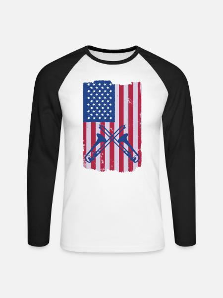 Trombone Teacher Trombonist Player Funny - Unisex Long Sleeve Baseball T-Shirt - white/black