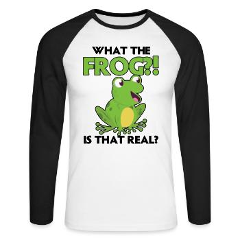 Rotäugiger Laubfrosch Niedliches - Unisex Baseballshirt langarm - Weiß/Schwarz - Vorne - Nik (191cm)