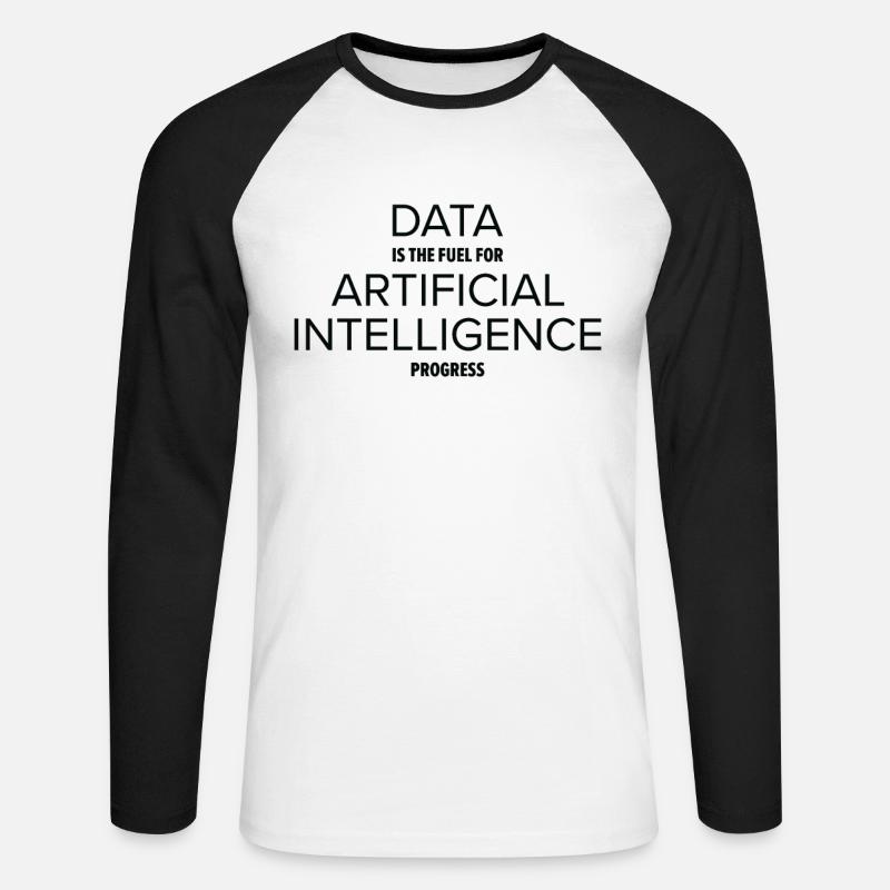 Artificial Intelligence Progress Machine Learning - Unisex Long Sleeve Baseball T-Shirt - white/black