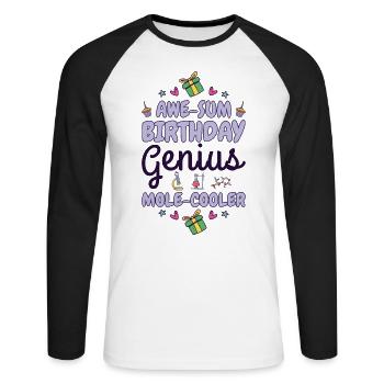 Wissenschaft Thema Geburtstagsfeier Chemie - Unisex Baseballshirt langarm - Weiß/Schwarz - Vorne - Nik (191cm)