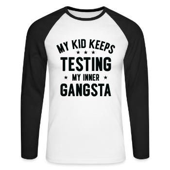 Parenting Kinder Testen Familie Inner Gangster - Unisex Baseballshirt langarm - Weiß/Schwarz - Vorne - Nik (191cm)