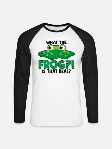 Rotäugiger Laubfrosch Niedliches - Unisex Baseballshirt langarm - Weiß/Schwarz