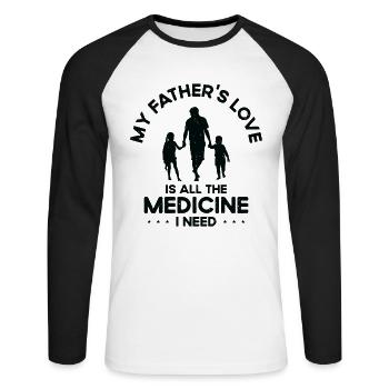 Best Medicine Father Love Grandpa Family - Unisex Long Sleeve Baseball T-Shirt - white/black - Front - Nik (191cm)