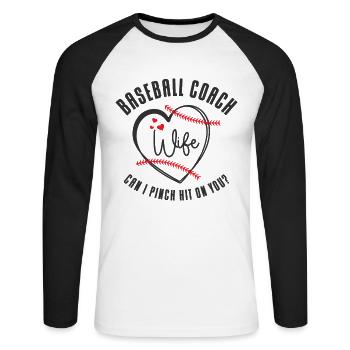 Baseball-Trainerin Ehefrau Berufstätige Mutter - Unisex Baseballshirt langarm - Weiß/Schwarz - Vorne - Nik (191cm)