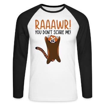 Panda rouge amoureux des animaux mignons nature animale - T-shirt baseball manches longues Homme - blanc/noir - Devant - Nik (191cm)
