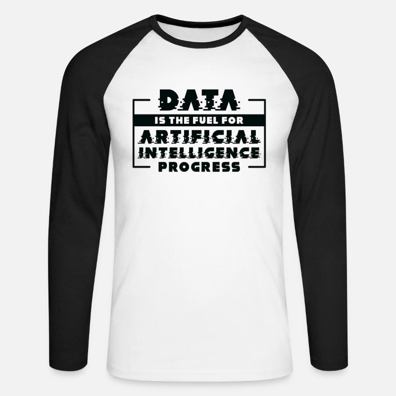 Artificial Intelligence Progress Machine Learning - Unisex Long Sleeve Baseball T-Shirt - white/black