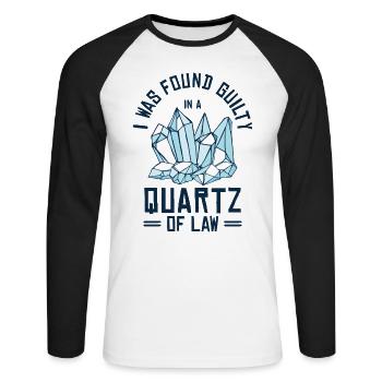 Rockhounding Rock Collector Law Geode Geologist - Unisex Long Sleeve Baseball T-Shirt - white/black - Front - Nik (191cm)