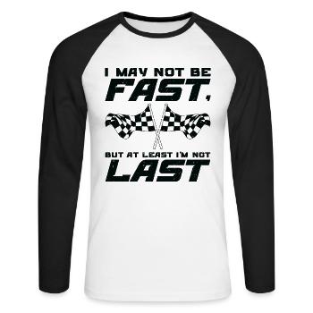 Sprint Car Dirt Track Racing - Unisex Baseballshirt langarm - Weiß/Schwarz - Vorne - Nik (191cm)