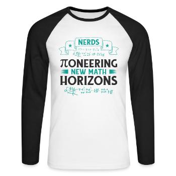 Pi Day Nerd Pi Symbol Number Nerdy Math - T-shirt baseball manches longues Homme - blanc/noir - Devant - Nik (191cm)