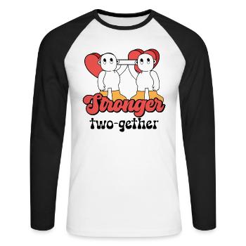Valentines Couple Stronger Together Lifetime - Unisex Long Sleeve Baseball T-Shirt - white/black - Front - Nik (191cm)