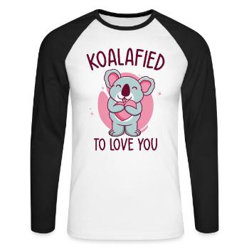 Saint-Valentin Koala Love Wildlife Koala Lover - T-shirt baseball manches longues Homme - blanc/noir - Devant - Nik (191cm)