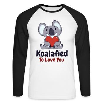 Saint-Valentin Koala Love Wildlife Koala Lover - T-shirt baseball manches longues Homme - blanc/noir - Devant - Nik (191cm)