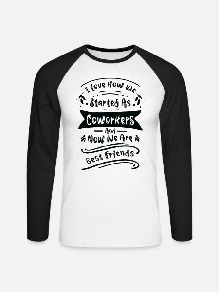 Arbejdskollega Bedste ven Kontor Arbejdsfamilie - Langærmet herre-baseballshirt - hvid/sort