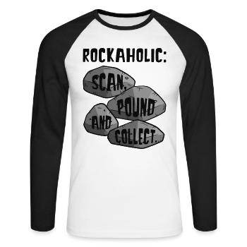 Gesteine Geologie Gesteinssammler Geodenjäger - Unisex Baseballshirt langarm - Weiß/Schwarz - Vorne - Nik (191cm)