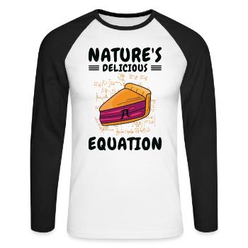Pi Day Math Pie Pi Symbol Math Number - T-shirt baseball manches longues Homme - blanc/noir - Devant - Nik (191cm)