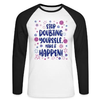 Test Day Flower Testing Exam for Teachers and - Unisex Long Sleeve Baseball T-Shirt - white/black - Front - Nik (191cm)
