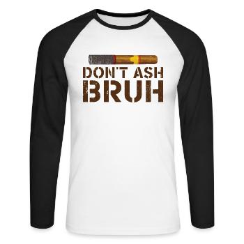 Cigar Smoking Cigars Smoker - Unisex Long Sleeve Baseball T-Shirt - white/black - Front - Nik (191cm)