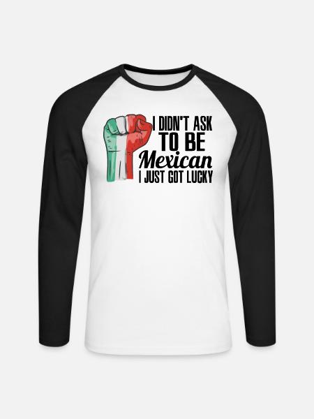 Fierté mexicaine Drapeau mexicain Racines mexicaines cultivées - T-shirt baseball manches longues Homme - blanc/noir