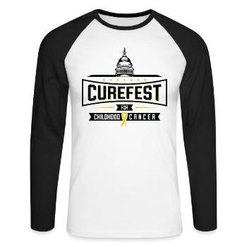 CureFest 2023 CureFest pour les patients atteints de cancer infantile - T-shirt baseball manches longues Homme - blanc/noir - Devant - Nik (191cm)