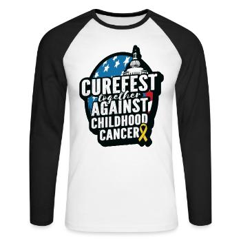 CureFest 2023 CureFest pour les patients atteints de cancer infantile - T-shirt baseball manches longues Homme - blanc/noir - Devant - Nik (191cm)