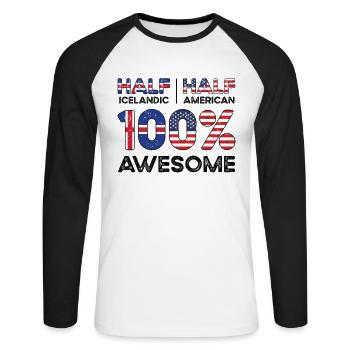Icelandic American Patriot USA Grown - T-shirt baseball manches longues Homme - blanc/noir - Devant - Nik (191cm)