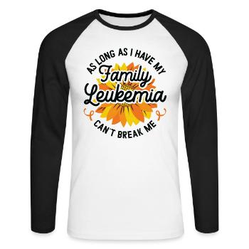 Leukemia Awareness Month Blood Cancer Ribbon - Unisex Long Sleeve Baseball T-Shirt - white/black - Front - Nik (191cm)