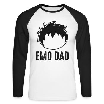 Emo Staff Emo Y2K Emo Goth Gothic Alt Alternative - Unisex Long Sleeve Baseball T-Shirt - white/black - Front - Nik (191cm)