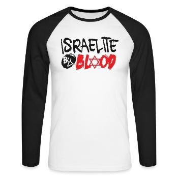 Israel You Are Hebrew Israelite Jewish - Unisex Long Sleeve Baseball T-Shirt - white/black - Front - Nik (191cm)