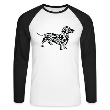 Dachshund Dog Dachshund Mom Dachshund Dad - Unisex Long Sleeve Baseball T-Shirt - white/black - Front - Nik (191cm)