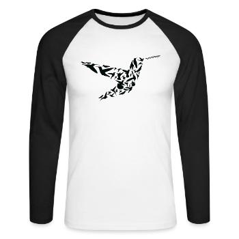 Humming Bird Forrest Wildlife Animal Humming - Unisex Long Sleeve Baseball T-Shirt - white/black - Front - Nik (191cm)