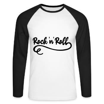 Rock 'n' Roll Hard Rock Music Rocker - T-shirt baseball manches longues Homme - blanc/noir - Devant - Nik (191cm)