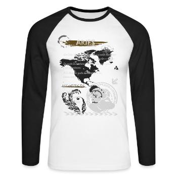 ARIES SIGN - Unisex Long Sleeve Baseball T-Shirt - white/black - Front - Nik (191cm)
