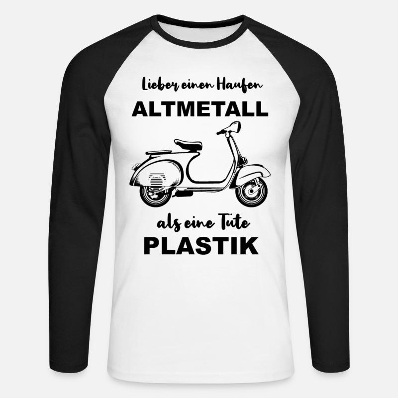 Roller Blechroller - Unisex Baseballshirt langarm - Weiß/Schwarz