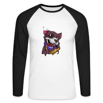 I Pawsed My Game To Be Here Gaming Dog Gamer - Unisex Long Sleeve Baseball T-Shirt - white/black - Front - Nik (191cm)