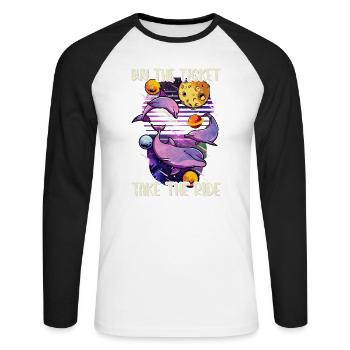 Acheter le billet Take The Ride Psychedelic Quotes - T-shirt baseball manches longues Homme - blanc/noir - Devant - Nik (191cm)