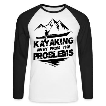 Away From The Problem - Unisex Long Sleeve Baseball T-Shirt - white/black - Front - Nik (191cm)