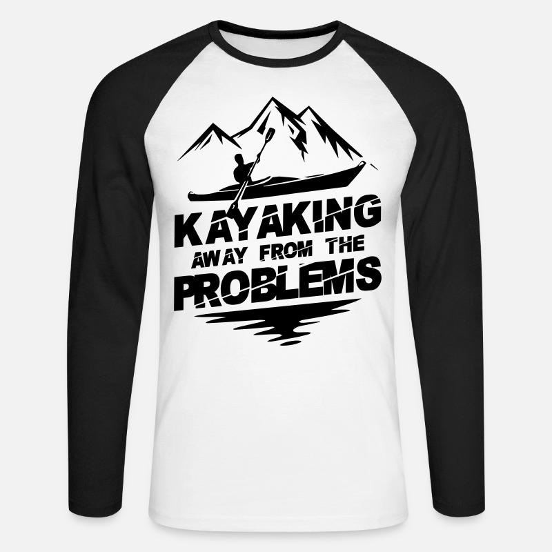 Away From The Problem - Unisex Long Sleeve Baseball T-Shirt - white/black