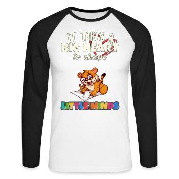 It Takes A Big Heart To Shape Little Minds Teacher - Unisex Baseballshirt langarm - Weiß/Schwarz - Vorne - Nik (191cm)