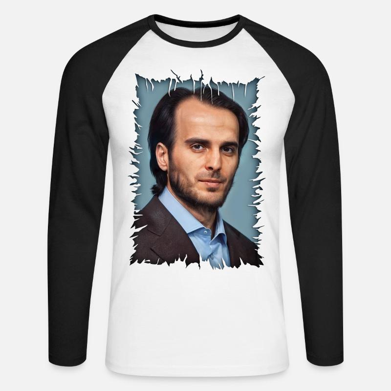 Yusup Temerkhanov - Unisex Baseballshirt langarm - Weiß/Schwarz