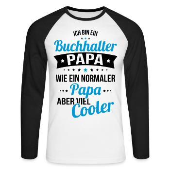 Accountant dad much cooler like a normal dad - Unisex Long Sleeve Baseball T-Shirt - white/black - Front - Nik (191cm)
