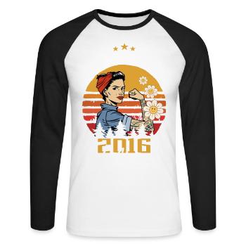 Legendär seit Mai 2016 - Mai 2016 Geburtstag 2016 - Unisex Baseballshirt langarm - Weiß/Schwarz - Vorne - Nik (191cm)