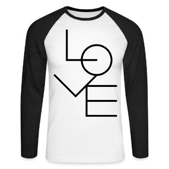 Love - T-shirt baseball manches longues Homme - blanc/noir - Devant - Nik (191cm)