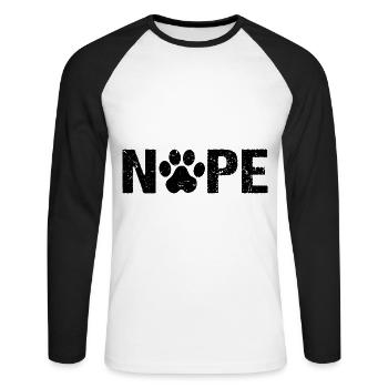 Nope Dog Patte de chien - T-shirt baseball manches longues Homme - blanc/noir - Devant - Nik (191cm)