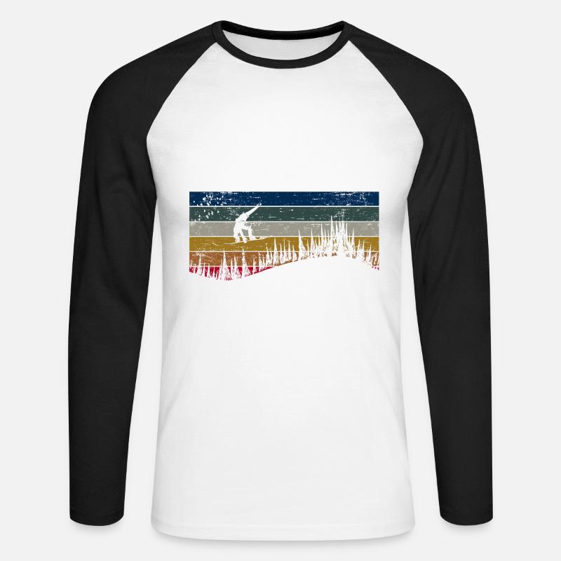 snowboarder geschenk snowboarding - Unisex Baseballshirt langarm - Weiß/Schwarz
