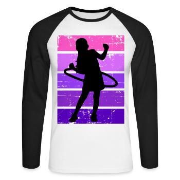 Hula Girl Pink - Unisex Long Sleeve Baseball T-Shirt - white/black - Front - Nik (191cm)