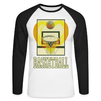 Basketball basketball hoop basketball sports heart - Unisex Long Sleeve Baseball T-Shirt - white/black - Front - Nik (191cm)