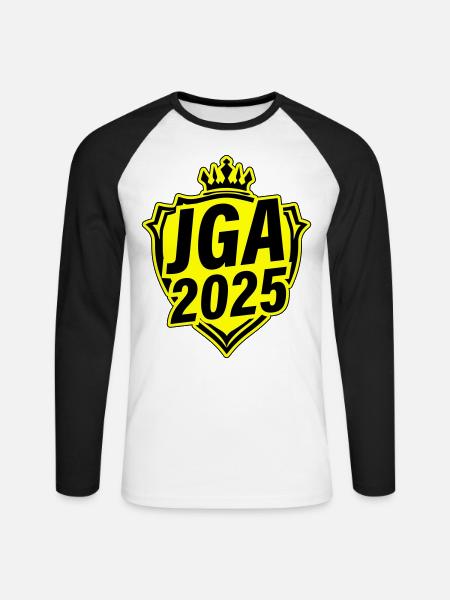 Jga 2025 Junggesellen Abschied - Unisex Baseballshirt langarm - Weiß/Schwarz