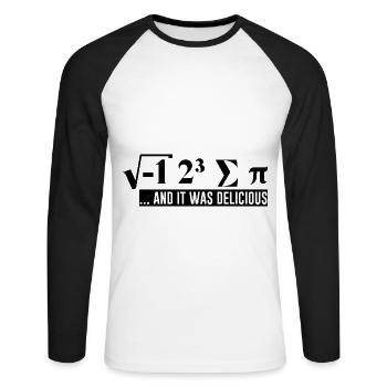 I Ate Some Pie And It Was Delicious 2 - Unisex Long Sleeve Baseball T-Shirt - white/black - Front - Nik (191cm)